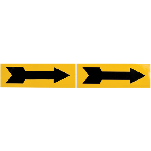 Arrow Pipe Marker, Self-Adhesive, 2-1/4" H x 7" W, Black on Yellow Sécurité Médic
