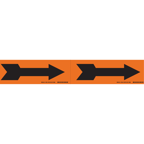Arrow Pipe Markers, Self-Adhesive, 2-1/4" H x 7" W, Black on Orange Sécurité Médic