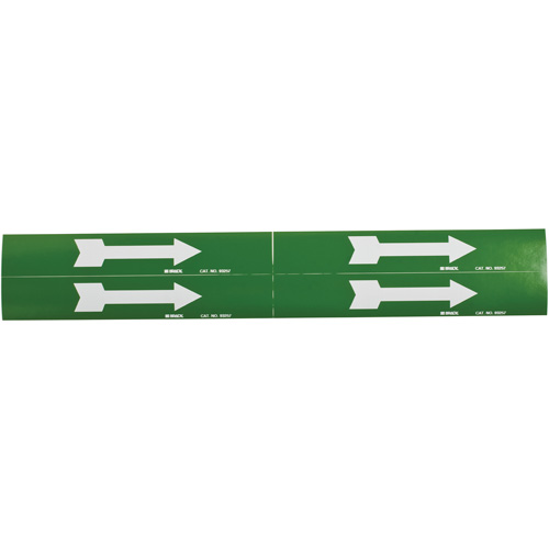 Arrow Pipe Markers, Self-Adhesive, 1-1/8" H x 7" W, White on Green Sécurité Médic
