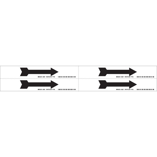 Arrow Pipe Marker, Self-Adhesive, 1-1/8" H x 7" W, Black on White Sécurité Médic