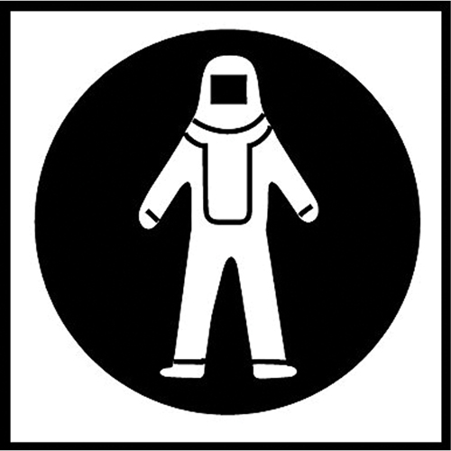 &eacute;tiquettes avec pictogramme Right to Know - Combinaison pleine protection, Vinyle, Feuille, 5/8" lo x 3/4" la Sécurité Médic