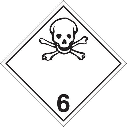 Plaque-&eacute;tiquette TMD mati&egrave;res toxiques, Carton Sécurité Médic
