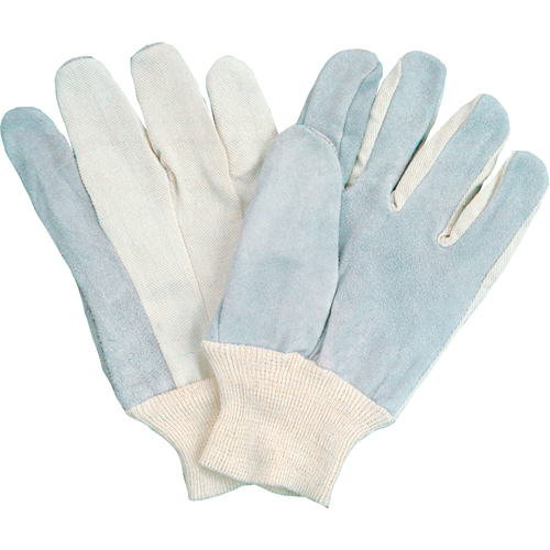 Gants de travail &agrave; index complet d'usage standard, Grand, Paume en Cuir de vache refendu Sécurité Médic