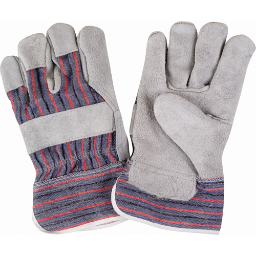 Rugged Fitters Gloves, Large, Split Cowhide Palm, Cotton Inner Lining Sécurité Médic