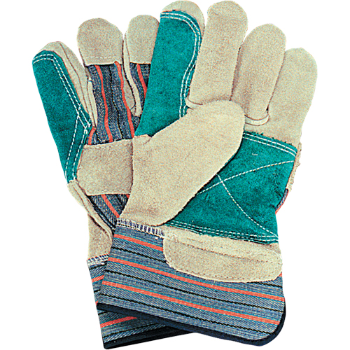 Double-Palm Fitters Gloves, Large, Split Cowhide Palm, Cotton Inner Lining Sécurité Médic
