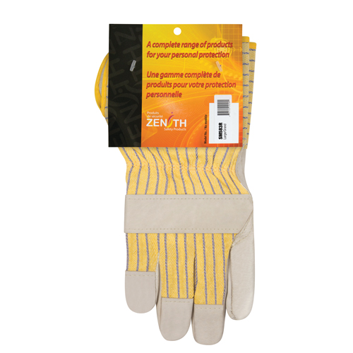 Standard-Duty Dry-Palm Fitters Gloves, Large, Grain Cowhide Palm, Cotton Inner Lining Sécurité Médic