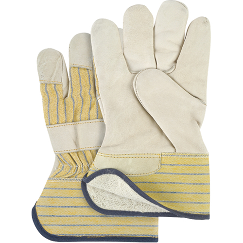Abrasion-Resistant Winter-Lined Fitters Gloves, Ladies, Grain Cowhide Palm, Cotton Fleece Inner Lining Sécurité Médic