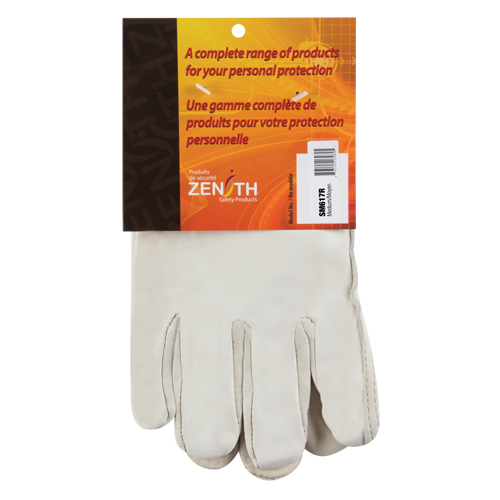 Winter-Lined Driver's Gloves, Medium, Grain Cowhide Palm, Fleece Inner Lining Sécurité Médic