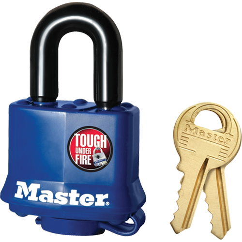 Cadenas r&eacute;sistant aux intemp&eacute;ries, Cl&eacute;s diff&eacute;rentes, Acier lamin&eacute;, Largeur de 1-9/16" Sécurité Médic