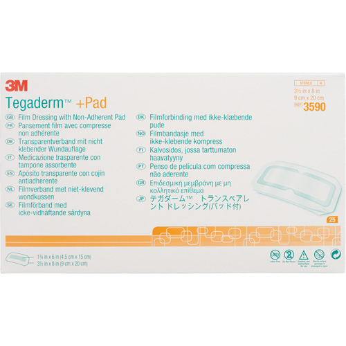 Tegaderm Transparent Dressing With Absorbent Pad, Rectangular/Square, 8", Plastic, Sterile Sécurité Médic