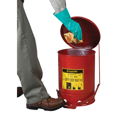 Oily Waste Cans, FM Approved/UL Listed, 14 US gal., Red Sécurité Médic