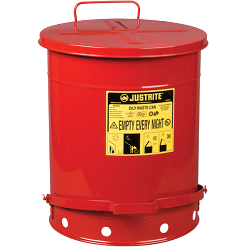 Oily Waste Cans, FM Approved/UL Listed, 14 US gal., Red Sécurité Médic