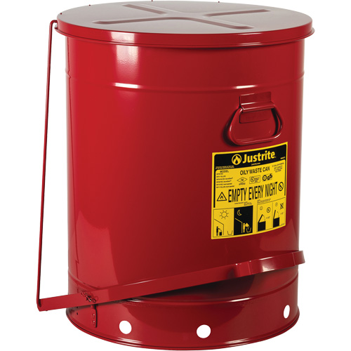 Oily Waste Cans, FM Approved/UL Listed, 21 US gal., Red Sécurité Médic
