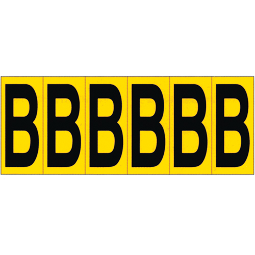 Individual Adhesive Letter Markers, B, 2-15/16" H, Black on Yellow Sécurité Médic