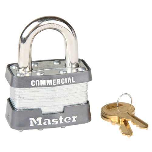 Cadenas &agrave; goupilles, Cl&eacute;s identiques, Acier lamin&eacute;, Largeur de 1-3/4" Sécurité Médic