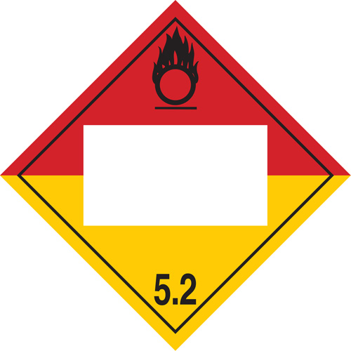 Organic Peroxide TDG Placard, Plastic Sécurité Médic