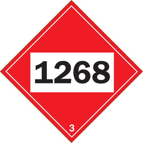 Plaque-&eacute;tiquette TMD 1268 pour distillats de p&eacute;trole, Plastique Sécurité Médic