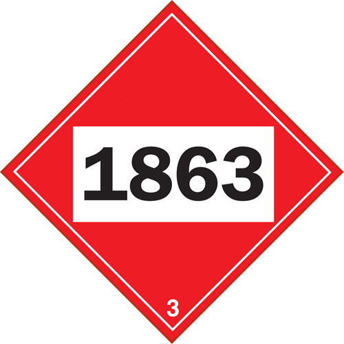 Plaque-&eacute;tiquette TMD 1863 pour liquide inflammable carburant aviation, Plastique Sécurité Médic