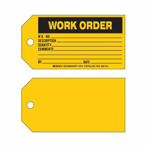 &eacute;tiquette Work Order, Papier, 5-3/4" la x 3" h, Anglais Sécurité Médic