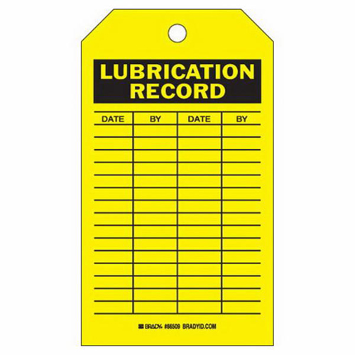 &eacute;tiquettes registres de lubrifications, Polyester, 4" la x 7" h, Anglais Sécurité Médic