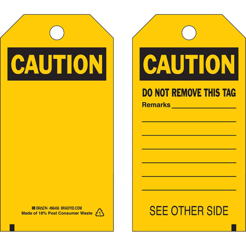 Self-Laminating Safety Tags, Polyester, 4" W x 7" H, English Sécurité Médic