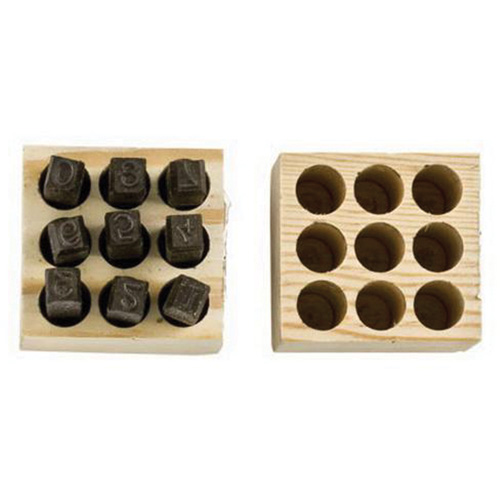 Jeux de tampons num&eacute;rot&eacute;s en acier, # 4/6/3/2/1/8/9/7/5, 1/4" Sécurité Médic