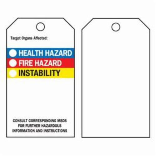 Right-To-Know Tags, Polyester, 3" W x 5-3/4" H, English Sécurité Médic