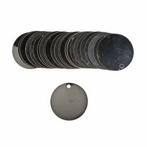 Blank Write-On Valve Tags, Stainless Steel, 1.5" dia Sécurité Médic
