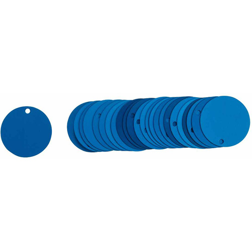 Blank Round Valve Tags, Aluminum, 2" dia Sécurité Médic