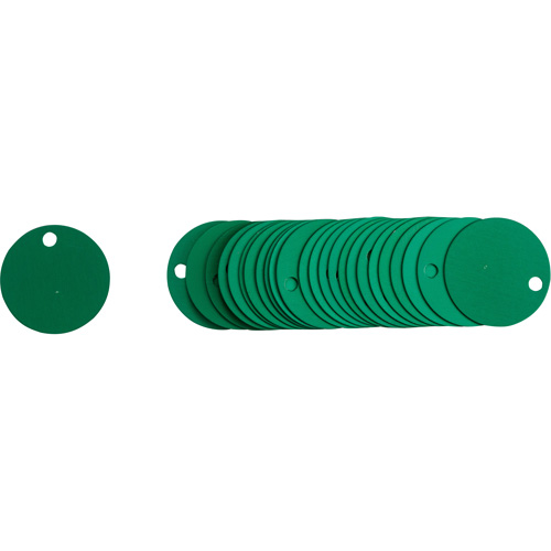 Blank Round Valve Tags, Aluminum, 2" dia Sécurité Médic