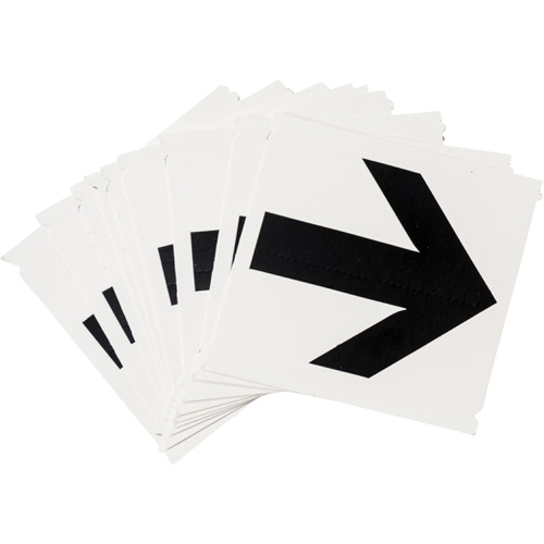 Quick-Align&reg; Individual Gothic Number and Letter Labels, Arrow Symbol, 4" H, Black Sécurité Médic