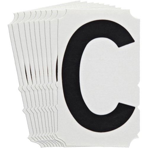 Quick-Align&reg; Individual Gothic Number and Letter Labels, C, 4" H, Black Sécurité Médic