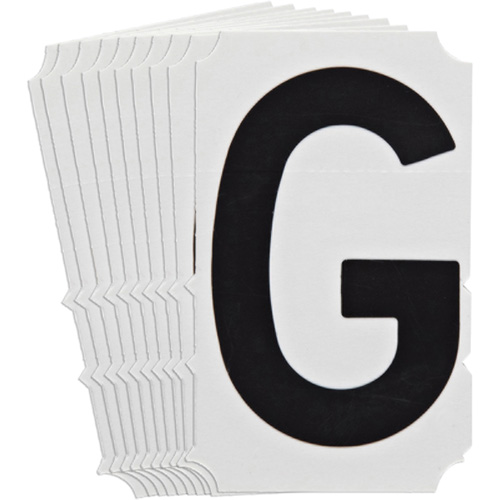 Quick-Align&reg; Individual Gothic Number and Letter Labels, G, 4" H, Black Sécurité Médic