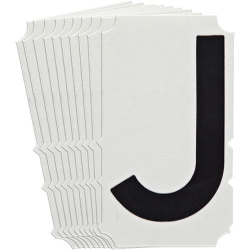Quick-Align&reg;Individual Gothic Number and Letter Labels, J, 4" H, Black Sécurité Médic