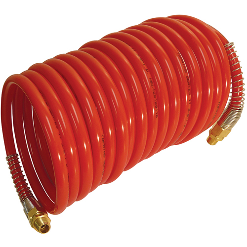 Maxpro Self-Storing Nylon Air Hoses With Fittings, Air, 1/4" ID x 12.5' L, Nylon, 200 PSI at 23 °C Sécurité Médic