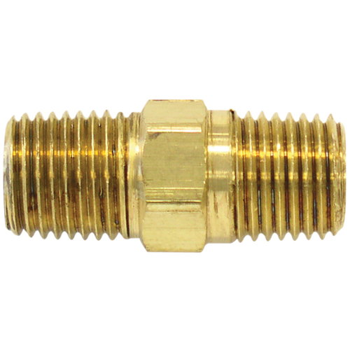 RACCORD HEXAGONAL,1/4"-1/4"NPT,LAITON, Laiton Sécurité Médic