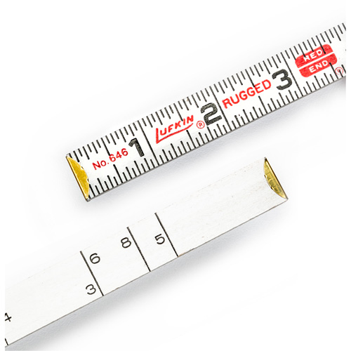Red End&reg; Masonry Rule, 6' L, Wood, 1/16" Graduations Sécurité Médic