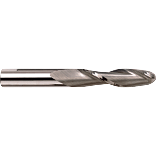 Ball End Extra Long Series End Mill, 1/4" Dia., 2 Flutes, Carbide Sécurité Médic