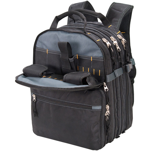 Sacs &agrave; dos pour outils &agrave; 75 pochettes, 13" lo x 17-1/2" la, Noir, Nylon Sécurité Médic
