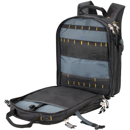 Sacs &agrave; dos pour outils &agrave; 75 pochettes, 13" lo x 17-1/2" la, Noir, Nylon Sécurité Médic