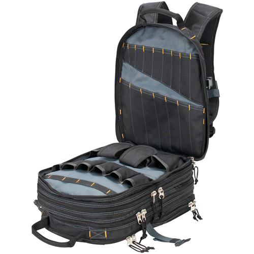 Sacs &agrave; dos pour outils &agrave; 75 pochettes, 13" lo x 17-1/2" la, Noir, Nylon Sécurité Médic