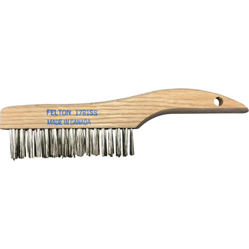 Brosses de nettoyage &agrave; manche en patin, Acier inoxydable, 4 x 16 rangs de fils, Longueur 10" Sécurité Médic