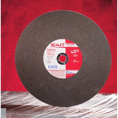 A24N Fast Grinding Wheel, 6" x 1/4", 7/8" Arbor, Aluminum Oxide, Type 27 Sécurité Médic