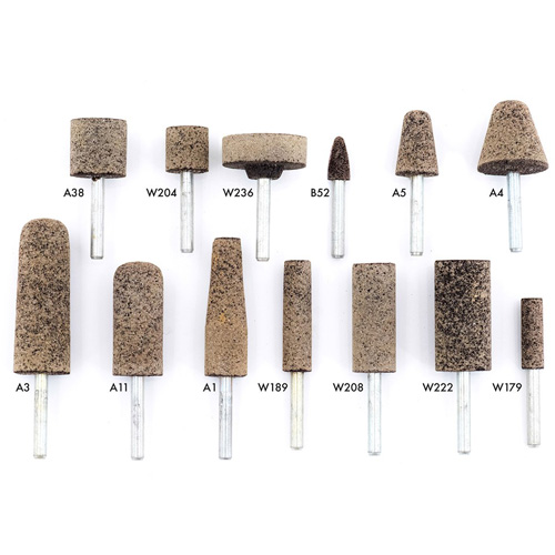 A36Q Resin Bonded Mounted Points, A11, Aluminum Oxide, 11/16" Dia., 2" L, 36 Grit Sécurité Médic
