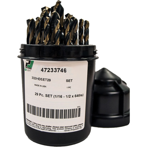 Heavy-Duty Drill Bit Set , 29 Pieces, High Speed Steel Sécurité Médic