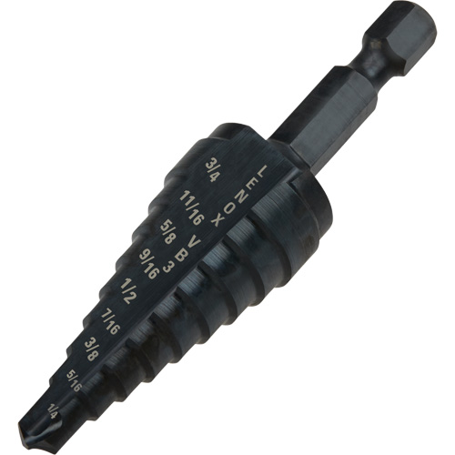#3 Step Drill Bit, 1/4" - 3/4" , 1/16" Increments, High Speed Steel Sécurité Médic