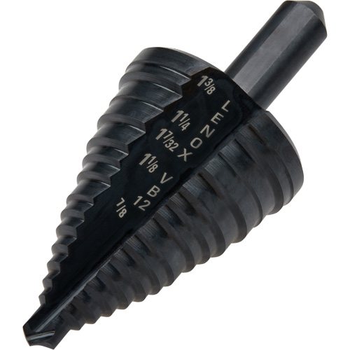 Foret &eacute;tag&eacute; no 12, 7/8" - 1-3/8", Incr&eacute;ments de 3/8", Acier rapide Sécurité Médic