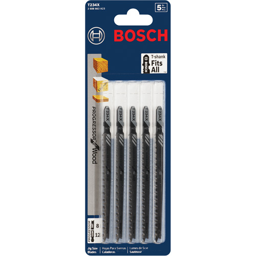 Lame de scie sauteuse, Acier &agrave; haute teneur en carbone, Tige en T, 4-5/8" lo, 8-12 dents par pouce Sécurité Médic