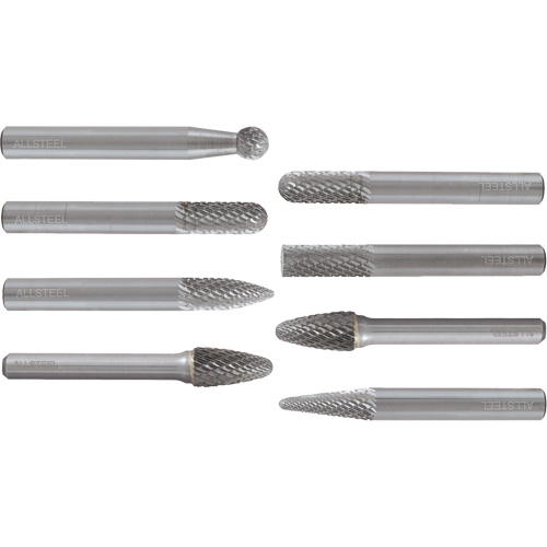 ALLSTEEL Carbide Burr Set, 8 Pieces Sécurité Médic