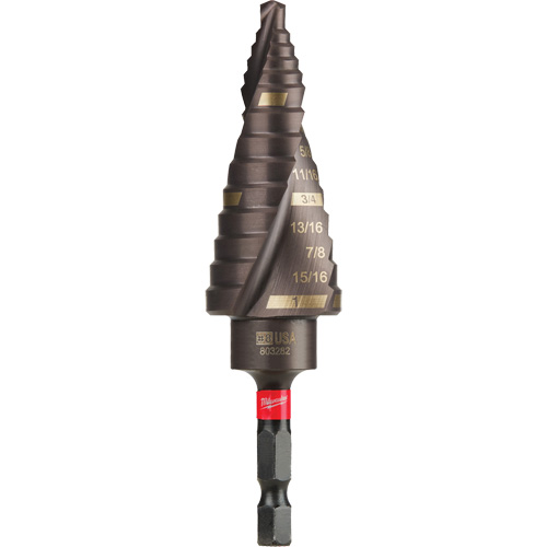Foret &eacute;tag&eacute; #8 Shockwave Impact Duty, 1/2" - 1", Incr&eacute;ments de 1/16", Titane Sécurité Médic